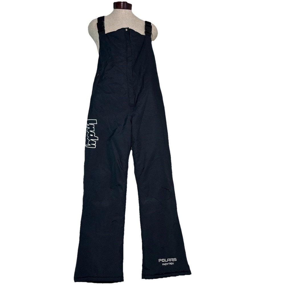 POLARIS INDYTEX Ski Bib Overalls Black Adjustable Suspender Insulated Sz L